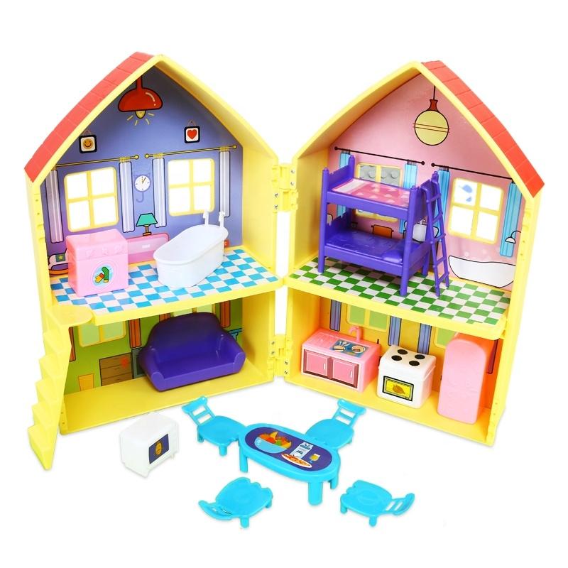 2022 Hot Sale Wangji Happy Family ABS Plastic Toy Kits DIY Educational Multi-color Miniature Scale Cubby House Furniture Kids
