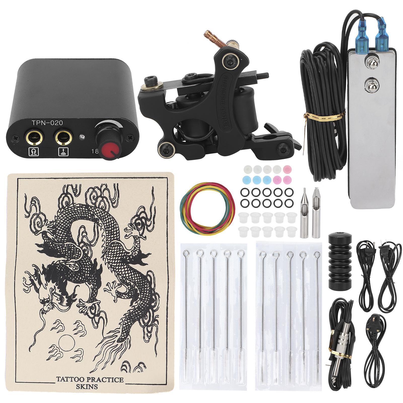 

Body Art 10 Wrap Coil Tattoo Machine 3RL 5RM Tattoo Needle Tattoo Practice Skin Tools Kit 90-265V