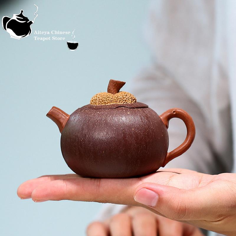 

Исинский фиолетовый глиняный горшок, руда, фиолетовый песок, грязевой бионический чайник из мангостина, чайный сервиз Пуэр, чайник, китайский чайник