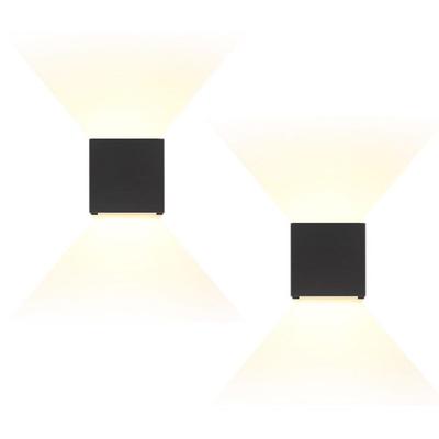 LED Outdoor Wall Light - NETTLIFE - Pack of 2 - Black - Metal - IP65