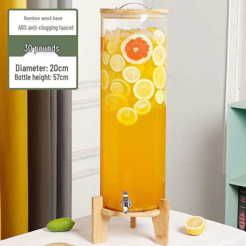 Large Capacity Glass Beverage Dispenser with Faucet for Cold Drinks and Fruit Tea