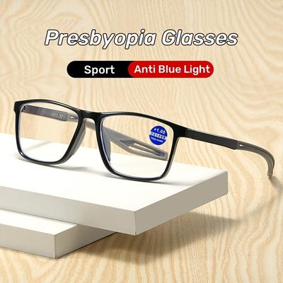 Ultraleichte TR90 Blaulichtfilter Lesebrille Mittleren Alters High-Definition Fernsichtbrille Sport Anti-Rutsch Altersweitsichtbrille