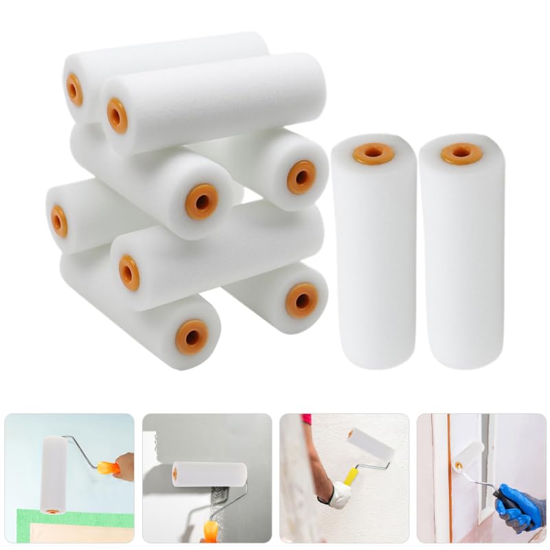 TOYANDONA 12-Piece Sponge Roller, 105mm High-Density Paint Roller for Furniture, Walls, Ceilings, and Doors