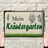 Vintage Metal Sign Botanical Herb Garden Wall Art Decor 20x30cm