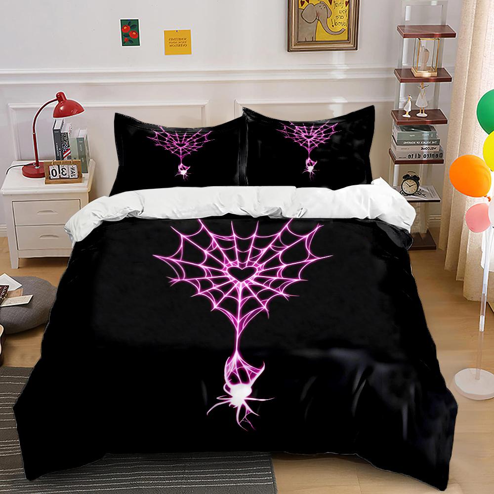 3PC Spider Web Spiders Print Bedding Set Duvet Cover 1 Duvet Cover 2 Pillowcases Adult and Children Bedding Set Luxury To Gifts