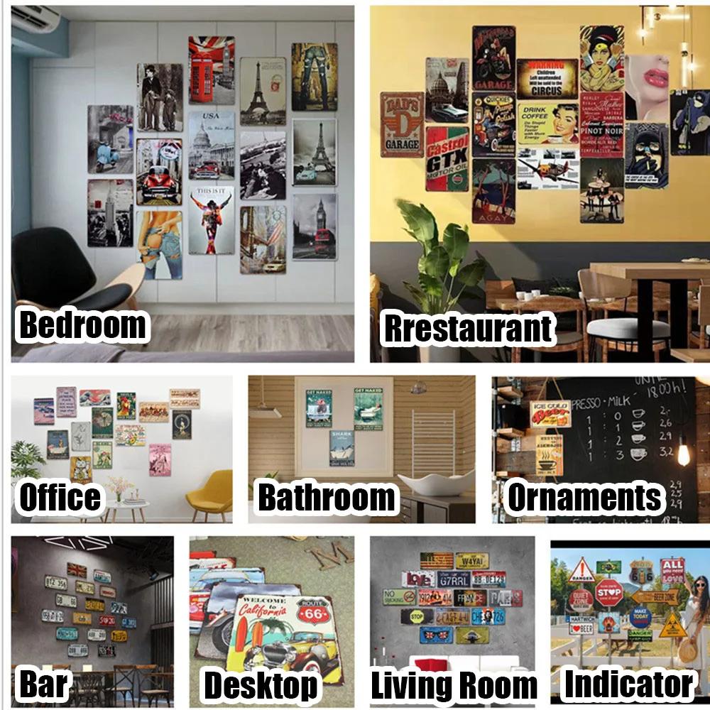 Vintage Metal Tin Sign  Retro Cafe  Garden Wall Art Home Decor Plaque for Room Farmhouse Painting Gift Perfect for Wall Mural  D