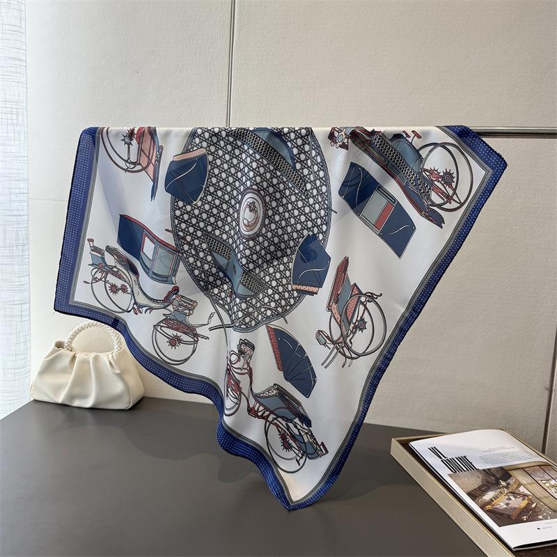 New ethnic- border printed imitation silk square scarf shawl neckerchief high-end neck-tie small square scarf silk