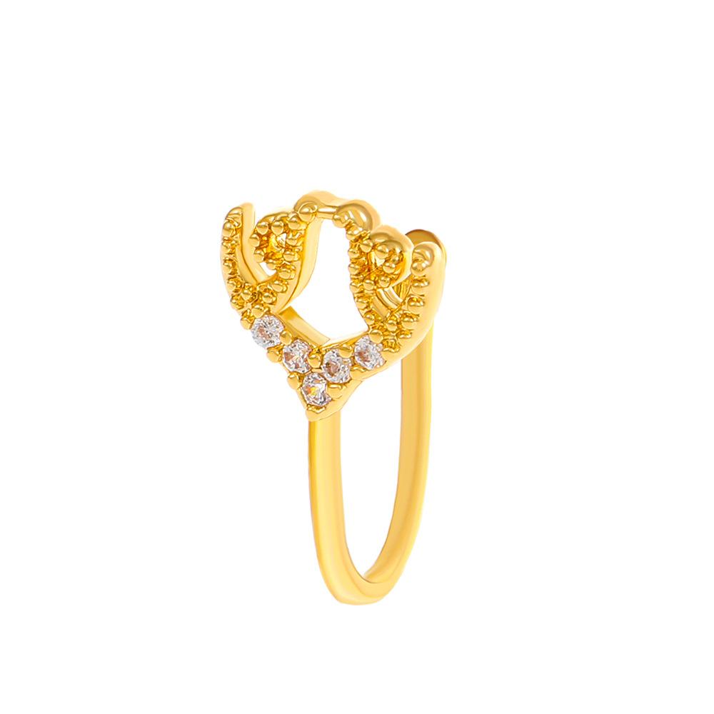 Non Perforated U-Shaped Nose Clip Copper Inlaid Zircon Star Shaped Heart Crown Nose Ring Nose Decoration Puncture Decoration