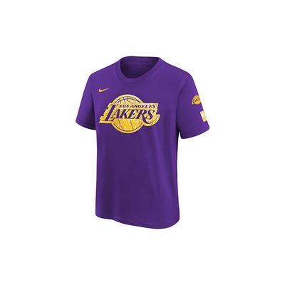 Nike X NBA Los Angeles Lakers Buchstaben Logo Lässiges Atmungsaktives Kurzarm-T-Shirt Kinder Oberteile Lila 3Z2B7NBBM-LAK