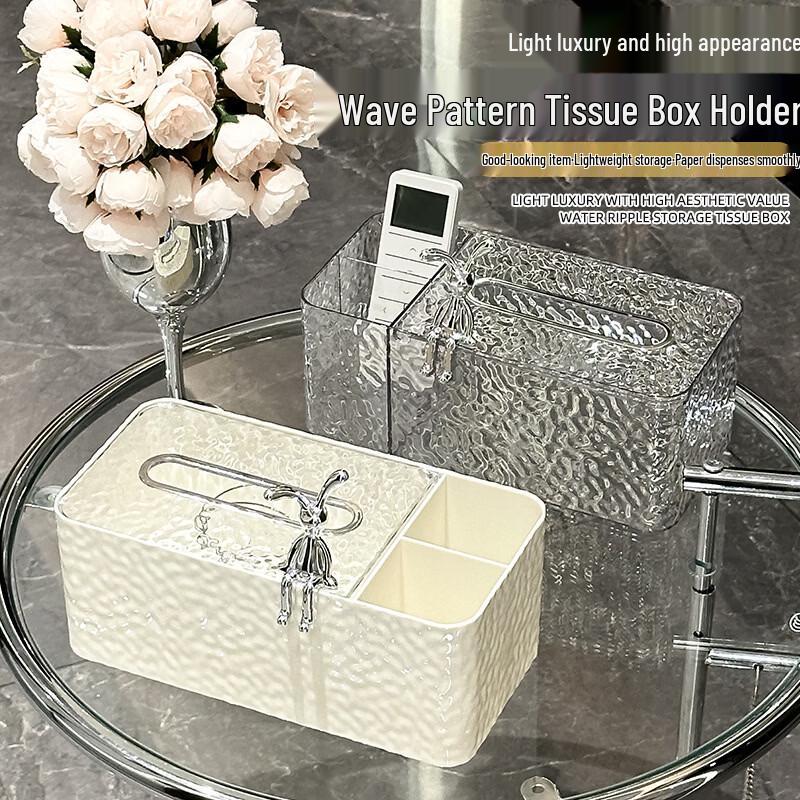 Plastic Tissue Box with Remote Control Organizer