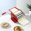 Pasta Maker Machine, Manual Noodle Maker with 3 Blades, 6 Adjustable Thicknesses, Red Stainless Steel, Ergonomic Handle,