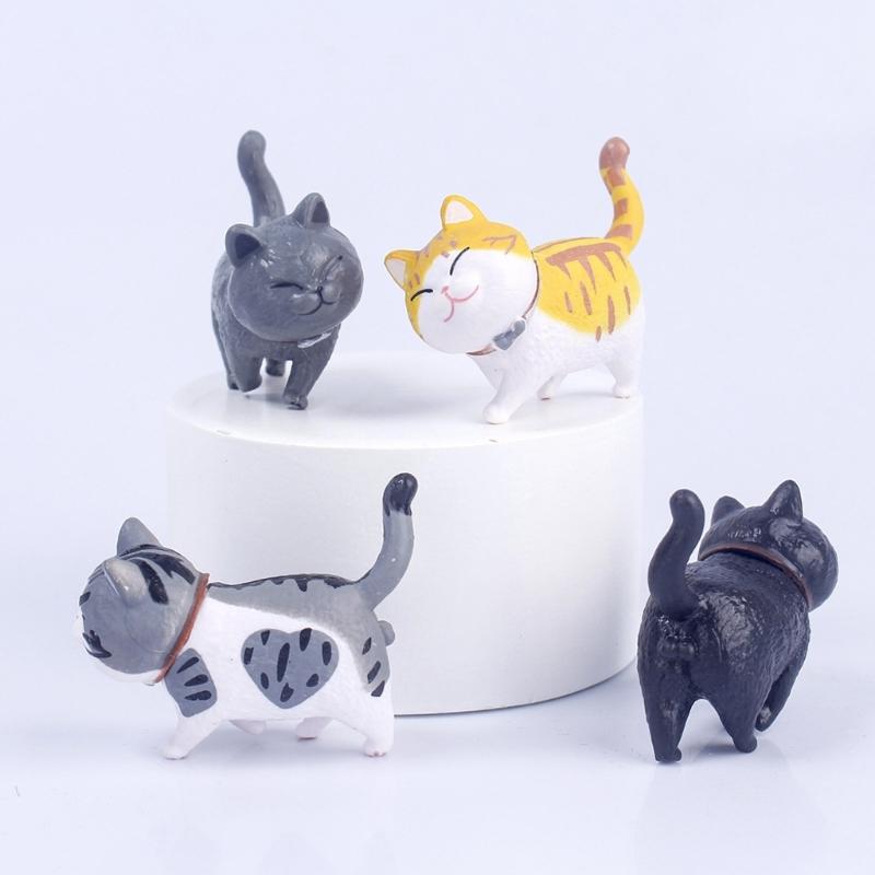Cute Mini Cat Ornament Garden Kitten Statue Gift for Children Room Decoration Kid Toy Miniature Figurines Decorations
