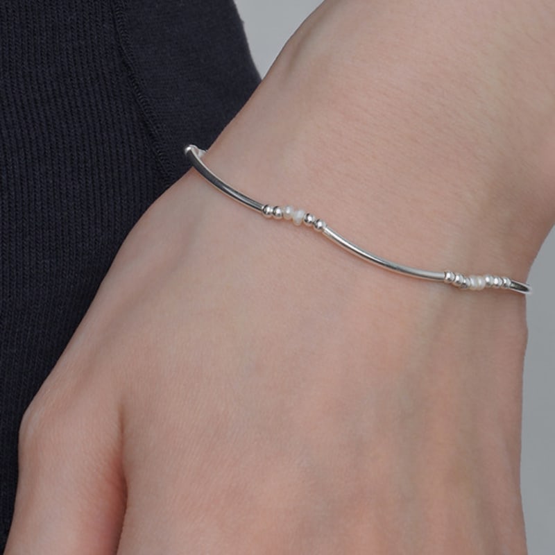 POSTLUDE [SILVER] PIPE MINI BALL PEARL bracelet