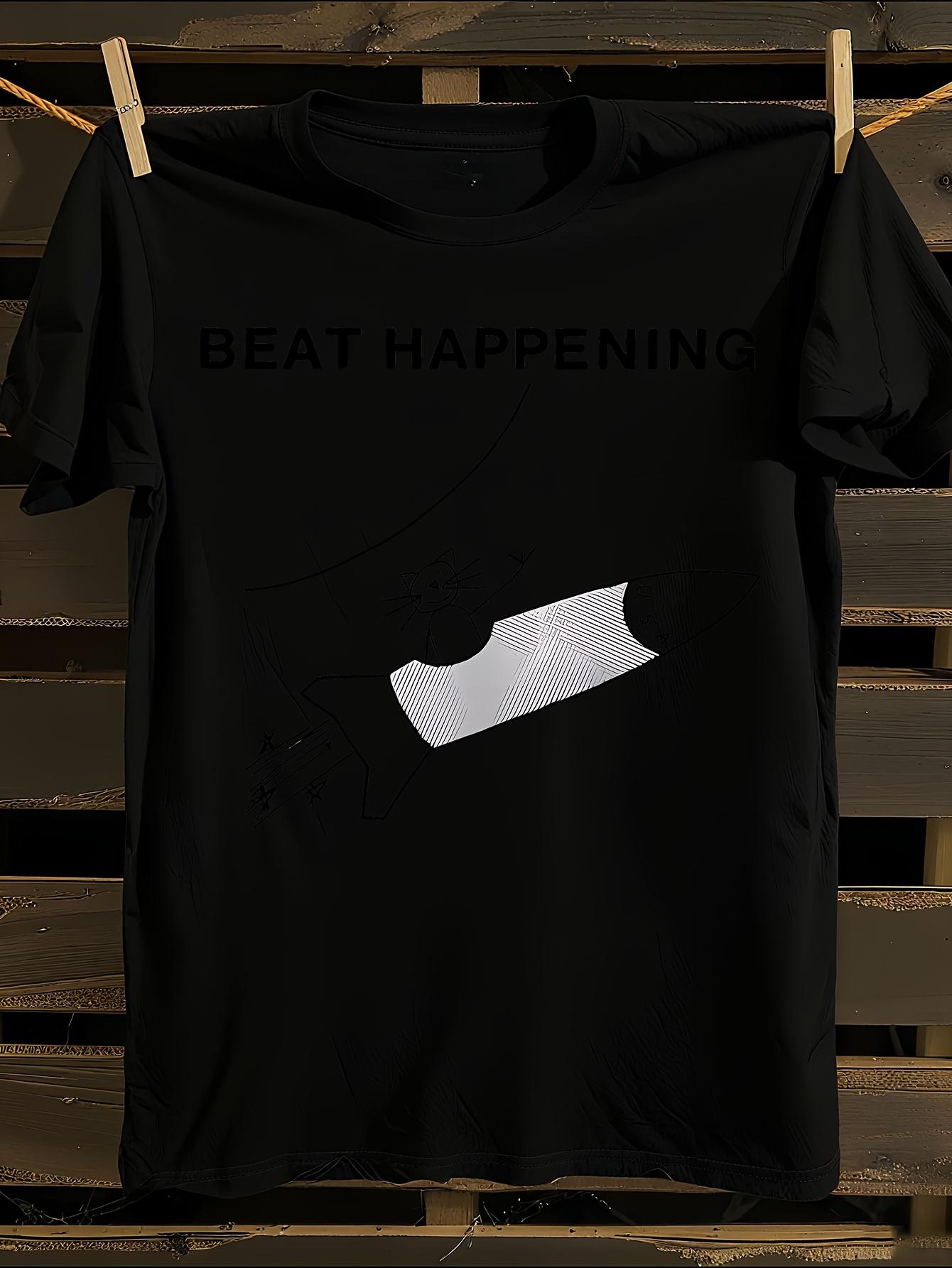 Beat Happening Cat and Rocket Rock Meme T-shirt XXL