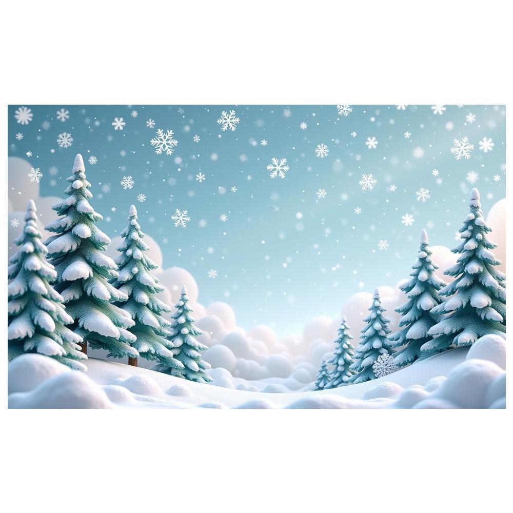 Xmas Banner Snow-Covered Christmas Holiday Background Winter Scene Display Pine Tree Design Holiday Background For Family Winter