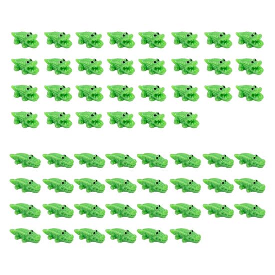 60Pcs Miniature Crocodile Figurine Mini Animal Resin Statue Ornament Educational Toy Dollhouse Fairy Garden Landscape Aquarium Decoration