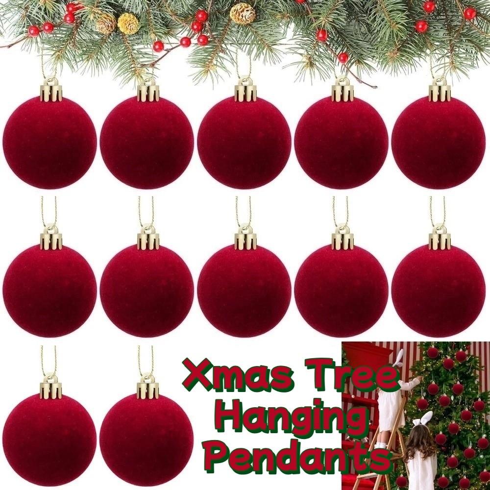 12Pcs Creative Christmas Decoration Pendant 3/5/6/8cm Shiny Xmas Tree Hanging Pendants Elegant Reusable Hanging Ball Ornament
