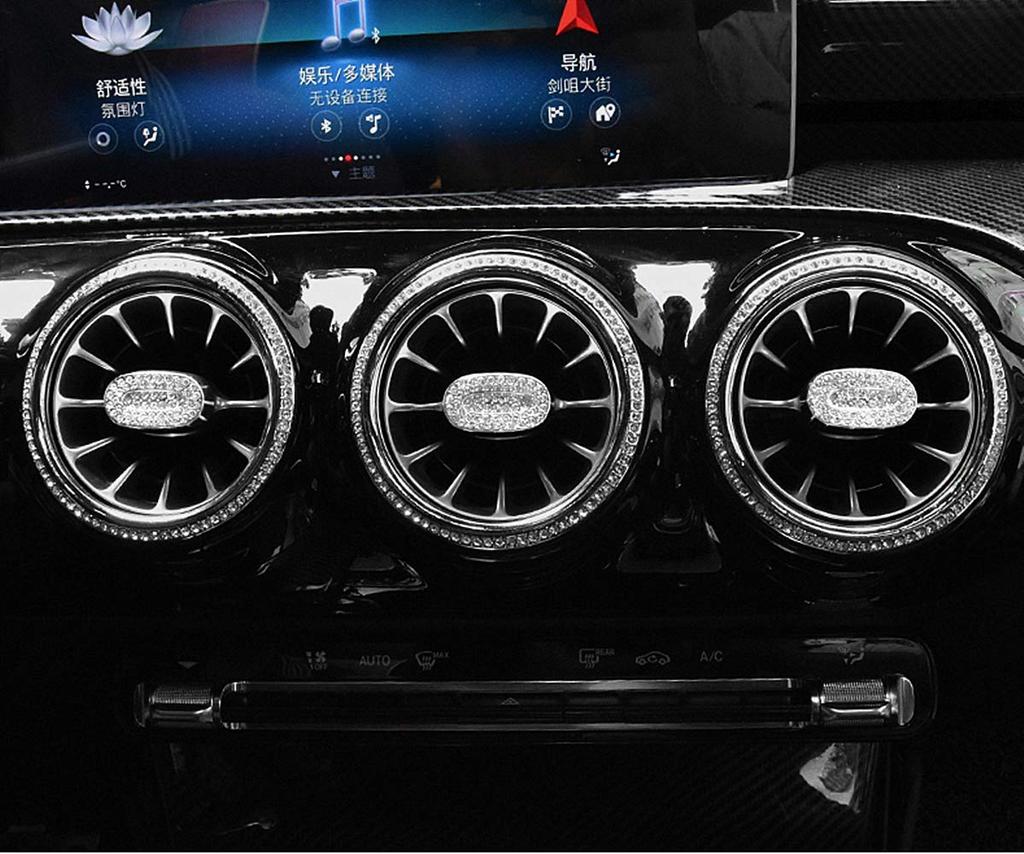 HAILWH Bling Interior Accessories Rhinestone Accessories Applique Cover for Mercedes Benz A Class GLB