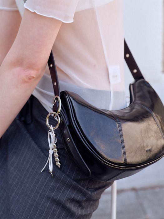 

OVHEE Ribbon Beads Ball Keyring_White White