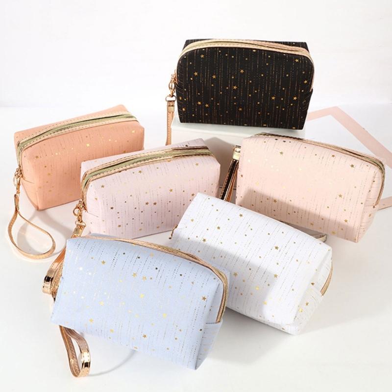 Women Star Decoration Cosmetic Bag Soft Make Up Storage Bag Travel Makeup Toiletry Package Bag Organizer Pouch Case