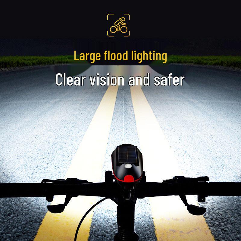 Universal Solar Mountain Bike Light & Super Loud Bell