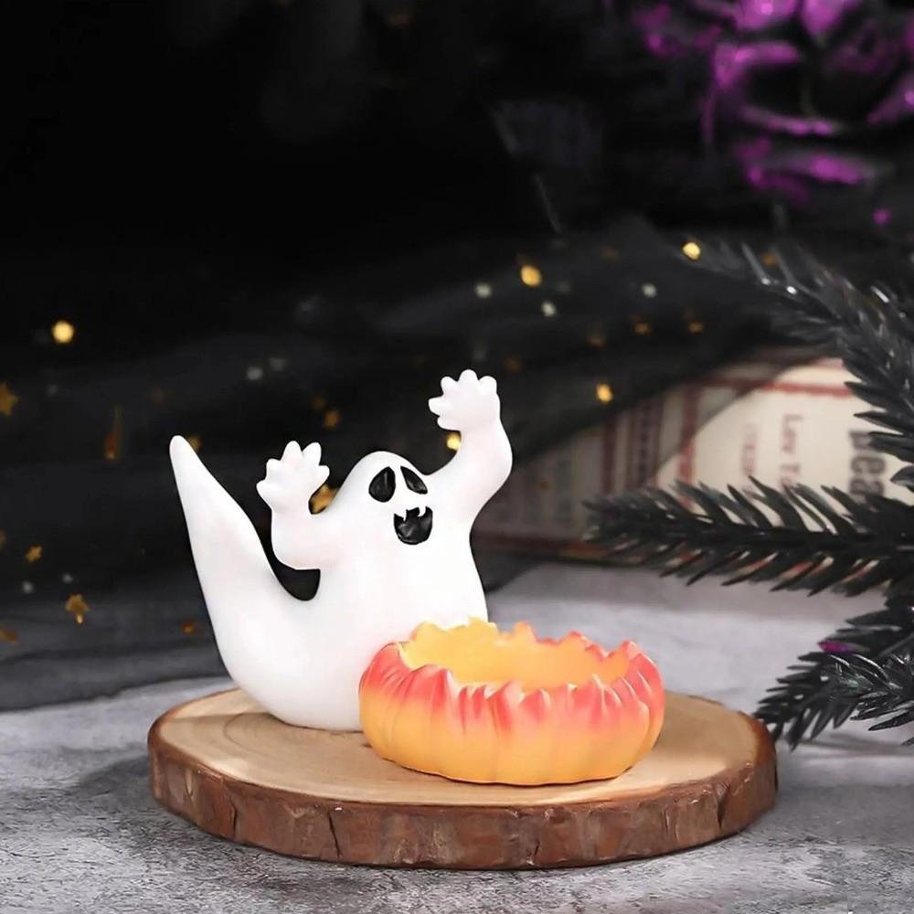 Vintage Pumpkin Candelabra Cartoon Ghost Candlestick Halloween Candle Holder  Table Centerpiece