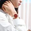 OLEVS Damen Mechanische Automatische Niedliche Damenuhr Keramik Roségold Datum Kristall Rot Damenuhr