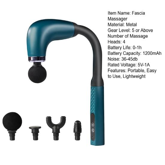 Fascia Massage Hammer with 4 Massage Heads Multiple Modes 9 Intensity Levels Low Noise Ergonomic Grip Massage Hammer Set
