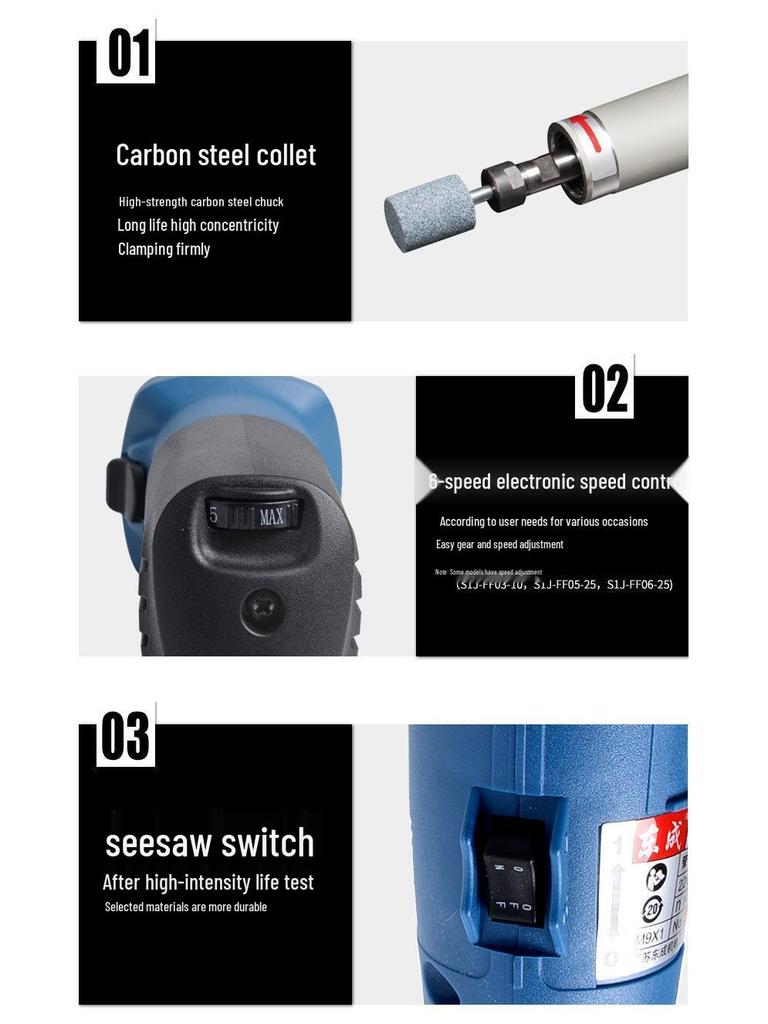 220V Electric Grinder & Polisher for Wood Carving and Internal Grinding