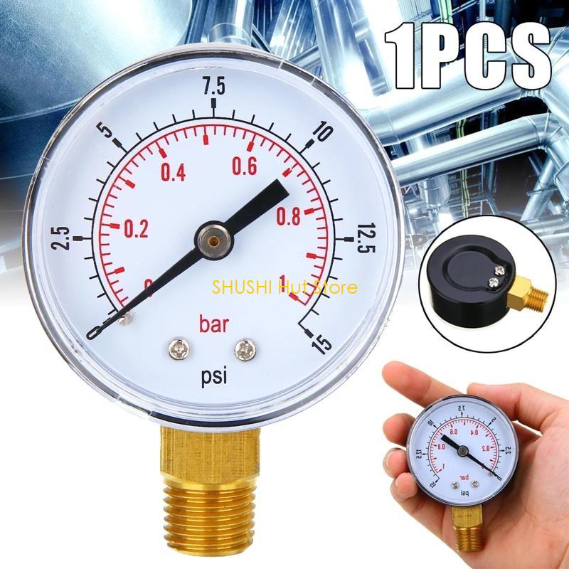 Upgraded Pressure Gauge 50mm Low Pressure Gauge Dual Scale Pressure Gauge 1/4" BSPT Thread for Fuel Air Oil Water Gas D57B