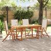VidaXL 5pcs Garden Dining Set Solid Acacia Wood Textilene, Outdoor Dining Set, Room Furniture 3279296