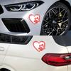 1PC Customized Paw Print, Hot Stamping, Hot Stamping, Self-adhesive Rhinestone Hollow Out Heart-shaped Car Logo Cloth Sticker