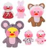 30Cm Cute Plush Doll'S Clothes Outfit Accessories For Cafe Lalafanfan Duck Clothes Doll Jumpsuit Color Match Hoodies Girl`S Gift