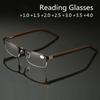 Titanium Alloy Reading Glasses +1.0 To +4.0 Men Semi Rimless Anti-Blue Light Lenses Business Presbyopic Eyeglasses