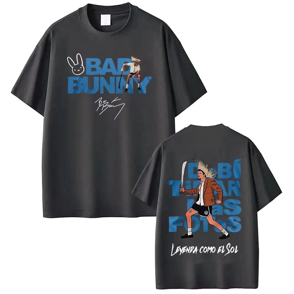 Hip Pop Tees Rapper Bad Bunny Tour 2026 Debi Tirar Mas Fotos DTMF Merch TShirts Fashion Pop Music T Shirts Streetwear Unisex