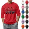 Men'S Round Neck Three-Quarters Sleeve Top Casual Fashion T-Shirt
