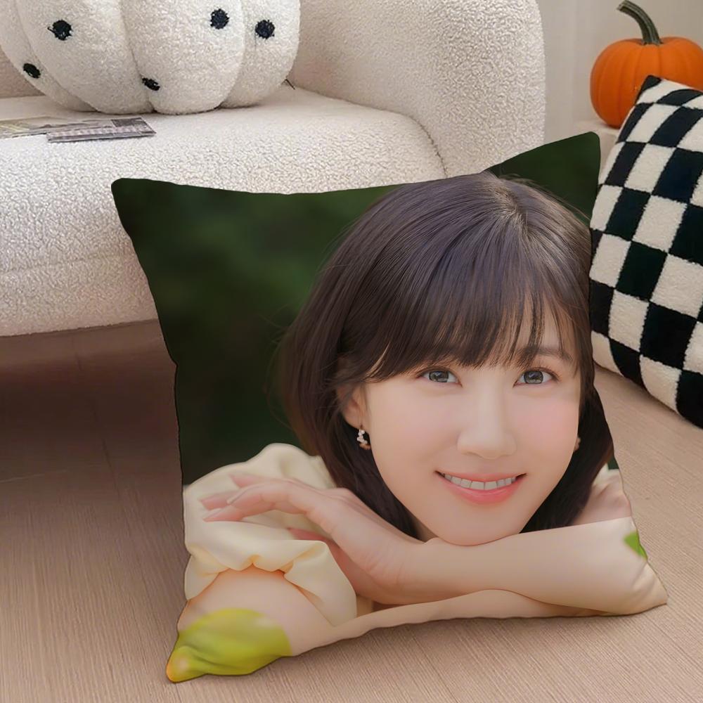 Talented Korean Beautiful Actress PPark Eunbin Cushion Cover Throw Pillow Cover Hidden Button Durable Polyester Chair Cushion