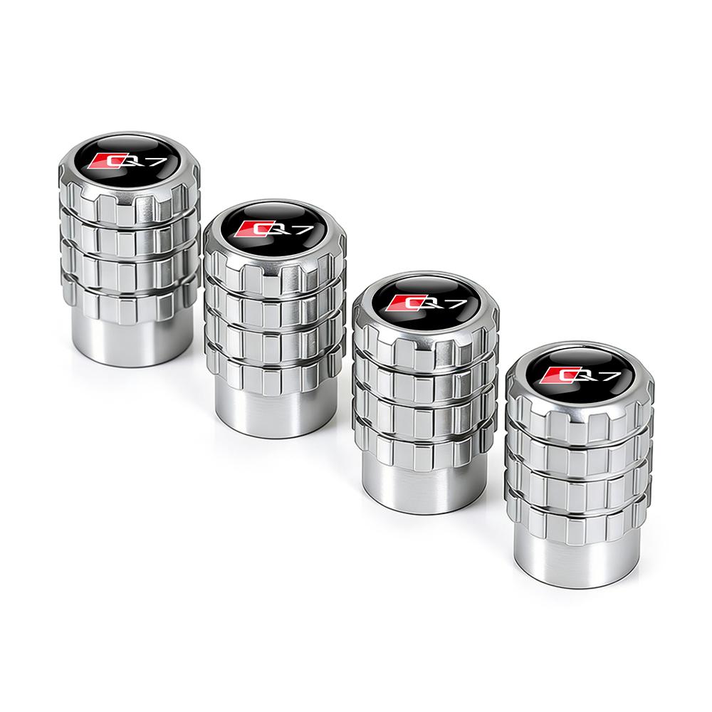 New 4pcs Aluminium Car Tire Valve Stems Caps Gear shaped Valve For T Sline TT A1 A2 A3 A4 A5 A6 A7 A8 8P B6 B7 Auto Accessories