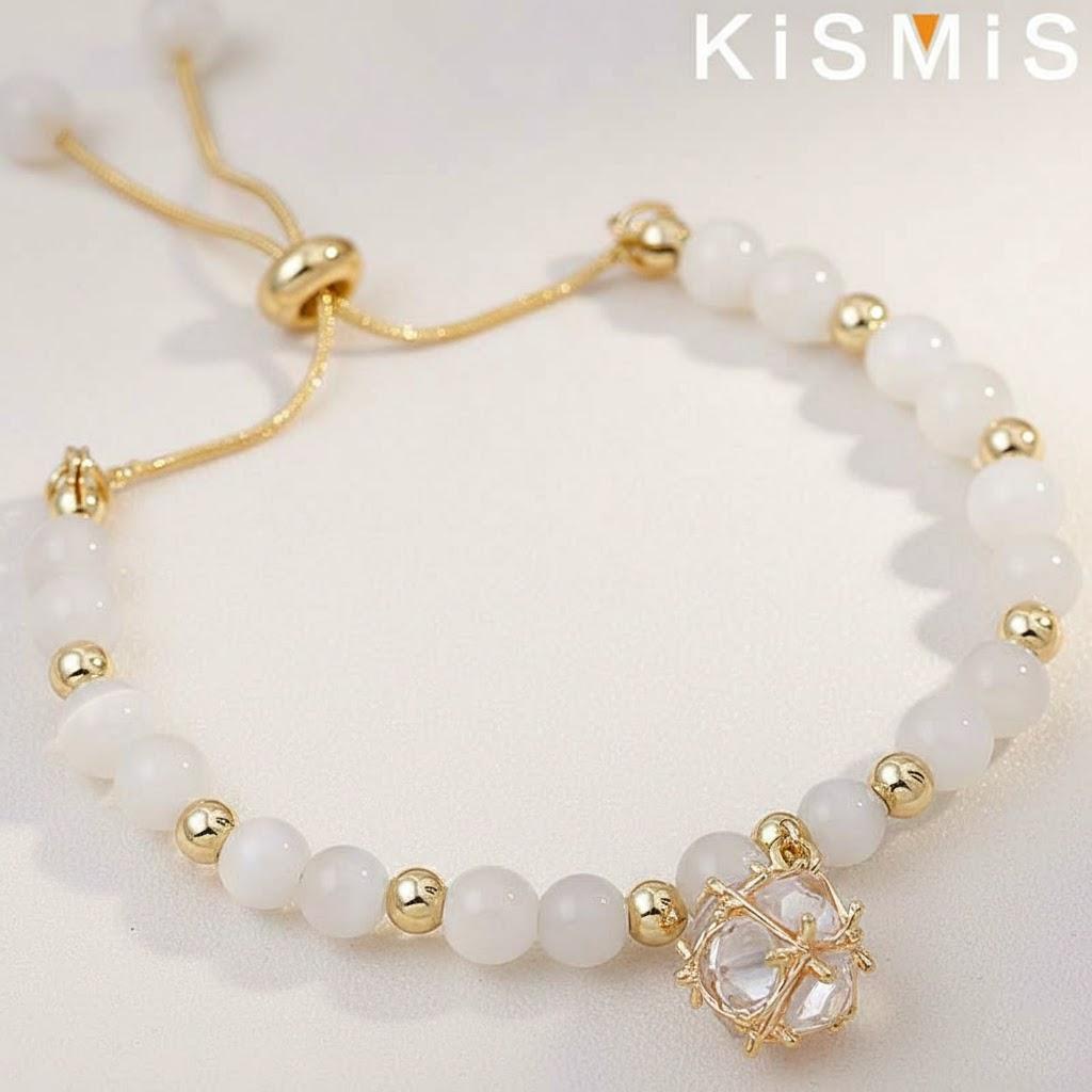 Fashion Exquisite Jewelry Opal Pendant Bracelet Geometric Design Ladies Crystal Bracelet Accessories for Everyday Wear золотой
