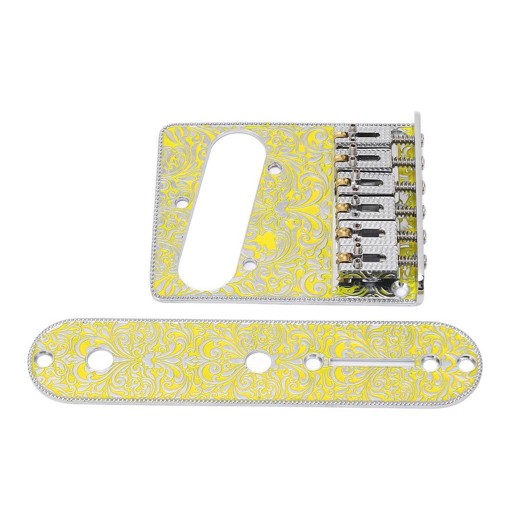 6 String Saddle Bridge Electric Guitar Bridge Decoration with Control Plate for TL Electric Guitar
