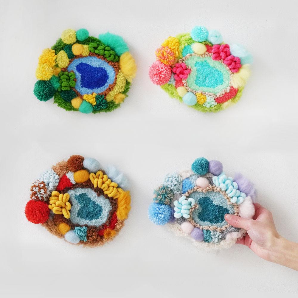 Poke Embroidery Four Seasons Moss Carpet Coaster Warm Home Ornament Handmade DIY Material Package