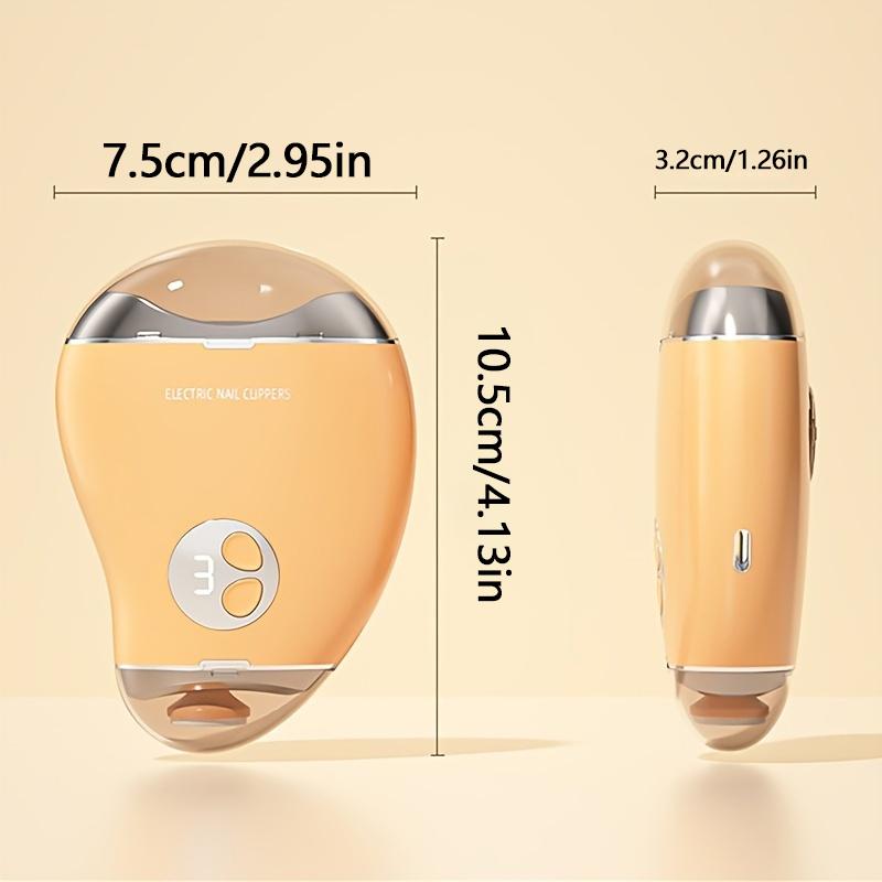 Electric Nail Polisher 3 Speed Adjustable Nail Clipper Digital Display Double Heads for Kids Adults Seniors Trimmer File