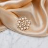 Dress Brooch Faux Pearl Rhinestone Flower Brooch, Retro Lapel Pin for Oxidation Resistant Wedding Party Bridal Shower, Women Girls Clothing