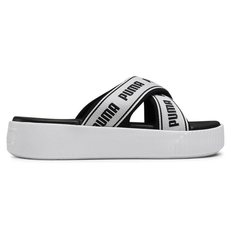 Puma Platform Thick Sole Casual Comfortable Lightweight Rubber Slide Sandals Women sandals Black White 380677-01