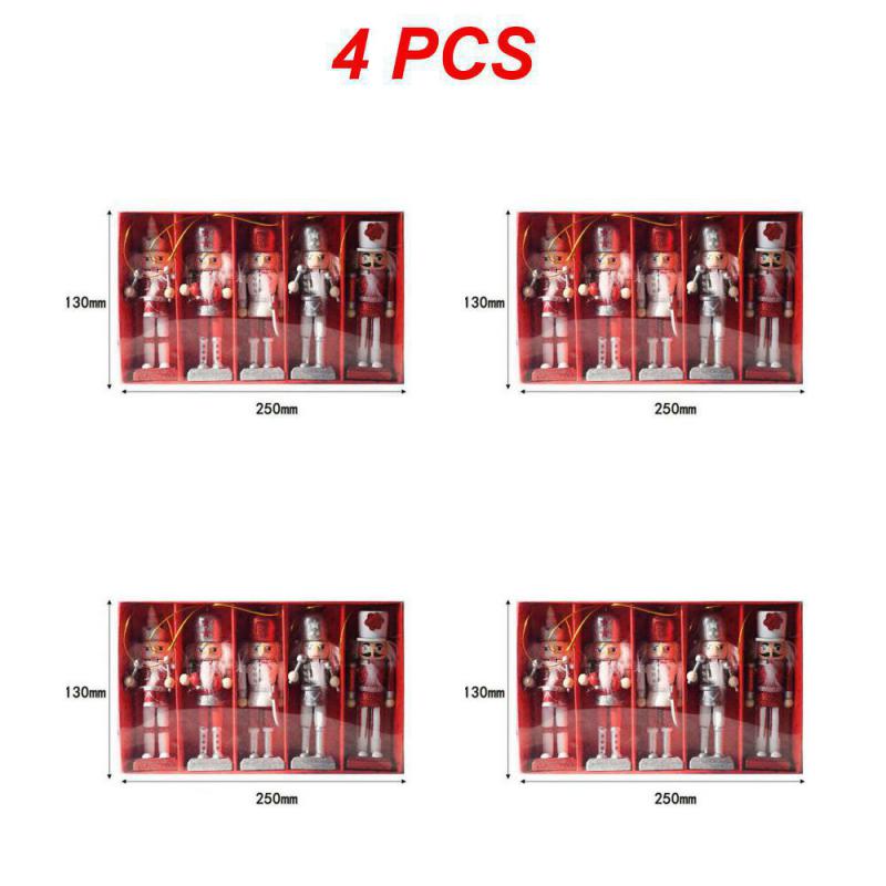 1~8PCS Nutcracker Wooden Doll Christmas Nutcracker Figurines Vintage Handcraft Puppet Crafts Festival Creative Ornament Dolls