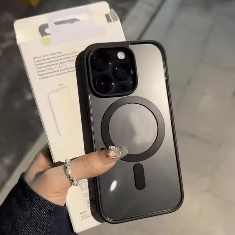 New Black Transparent Magsafe Magnetic Case For iPhone 17 16 15 14 13 12 11 Pro Max  Plus Mini Wireless Charging Acrylic Hard Protect Cover