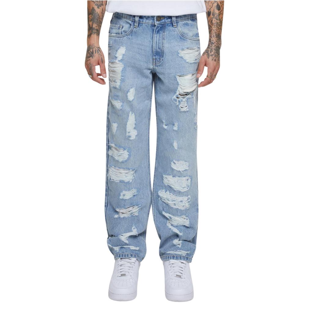 Urban Classics Mens Heavyweight Ripped Straight Jeans