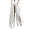 2025 Spring/Summer Women's Cotton Linen Wide-Leg High-Waist Floor-Length Pants, Artistic Loose Fit Plus Size.