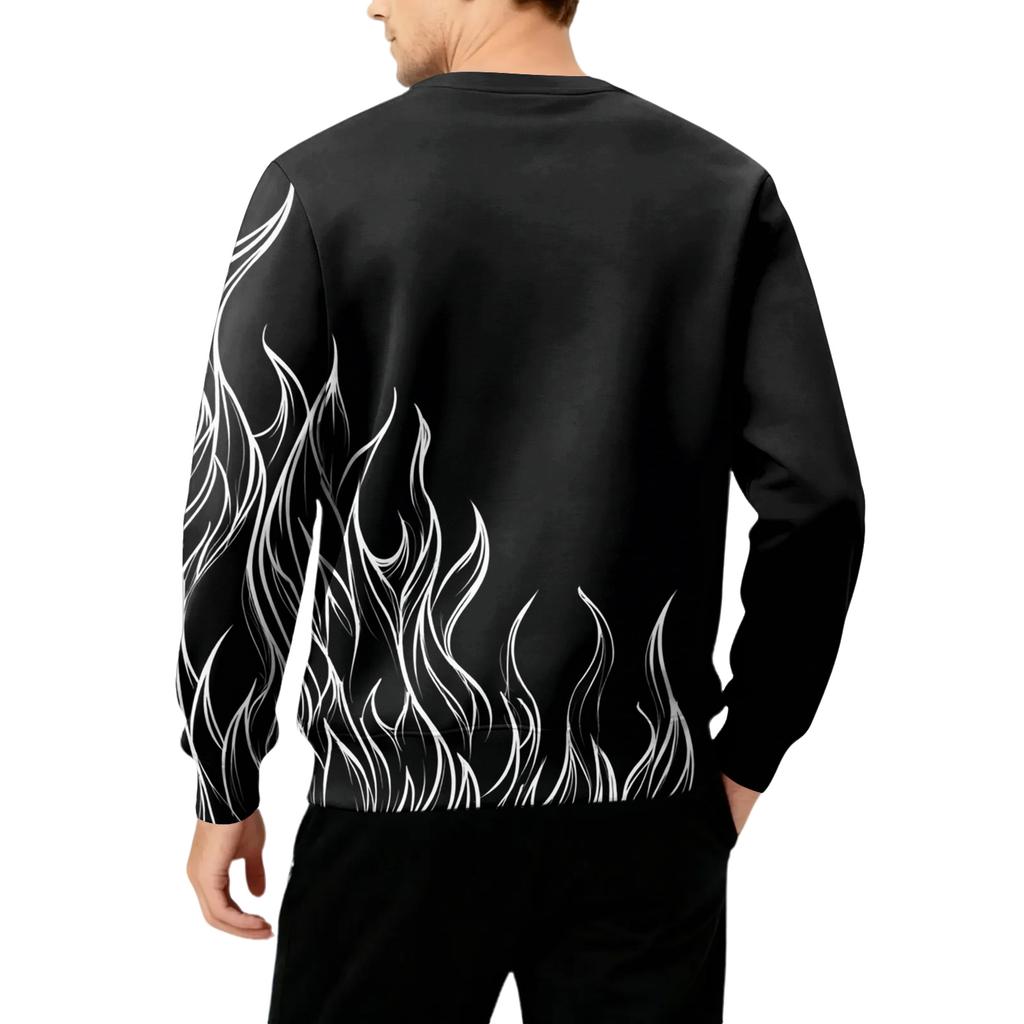 Pánská mikina s kulatým výstřihem, fleecovou podšívkou, silná a teplá