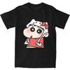 Men Crayon Shin-chan X Hello Kitty Cartoon T Shirts Pure Cotton Top Tees Summer Y2K Funny Short Sleeve T Shirt#Color(2)